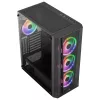 Caja PC Aerocool PRISMBKV3 ATX negra 4 ventiladores ARGB frontal lateral de cristal templado