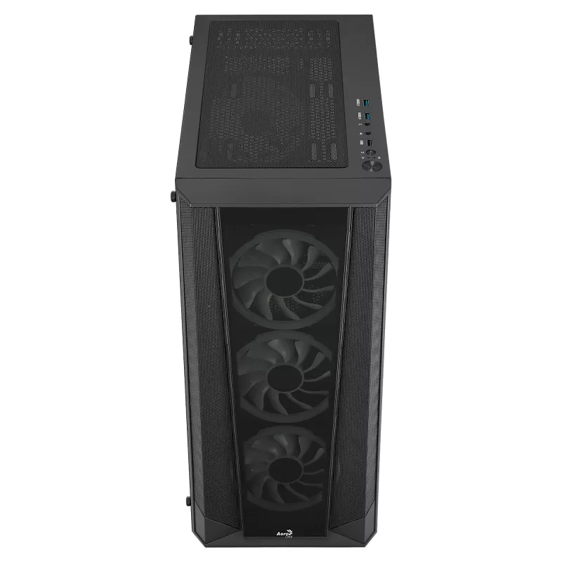 Caja PC Aerocool PRISMBKV3 ATX negra 4 ventiladores ARGB frontal lateral de cristal templado