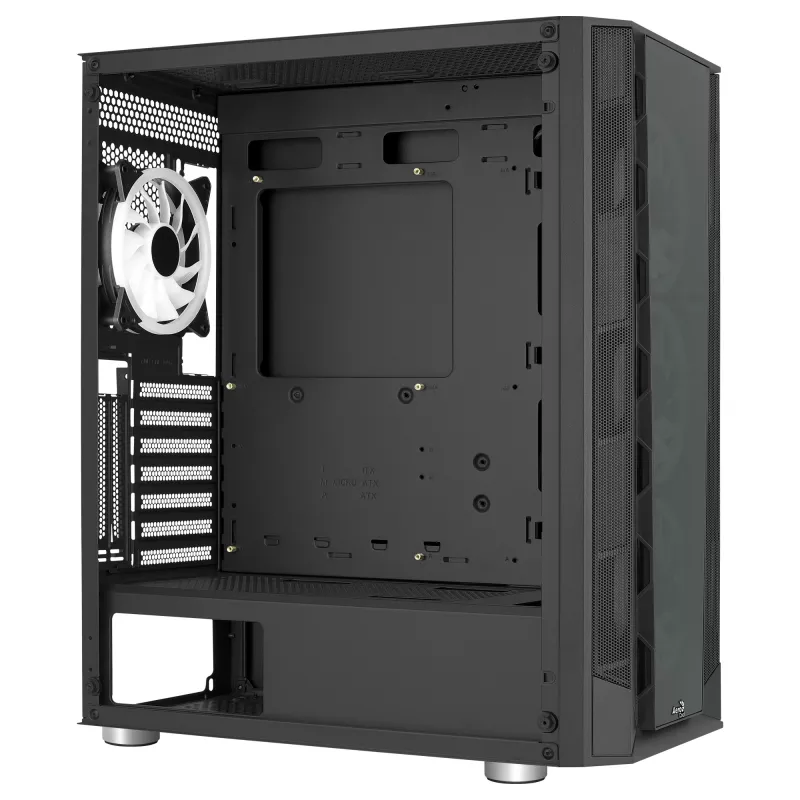 Caja PC Aerocool PRISMBKV3 ATX negra 4 ventiladores ARGB frontal lateral de cristal templado