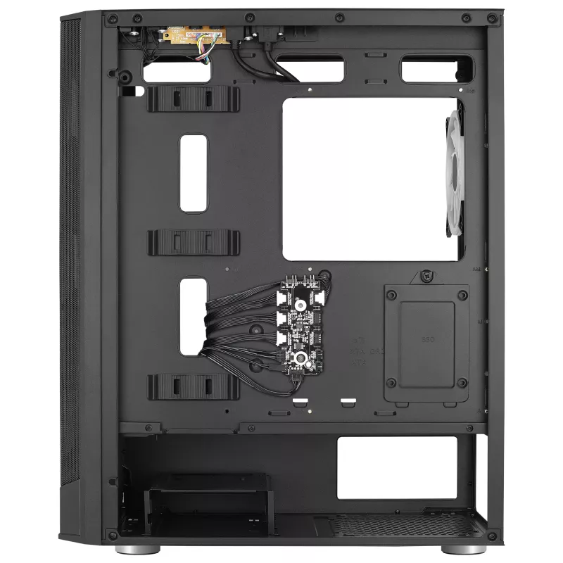 Caja PC Aerocool PRISMBKV3 ATX negra 4 ventiladores ARGB frontal lateral de cristal templado