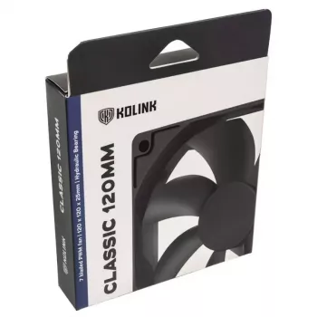 Ventilador para caja de PC Kolink Classic HDB 120 mm, 1500 RPM, 52.15 CFM, negro