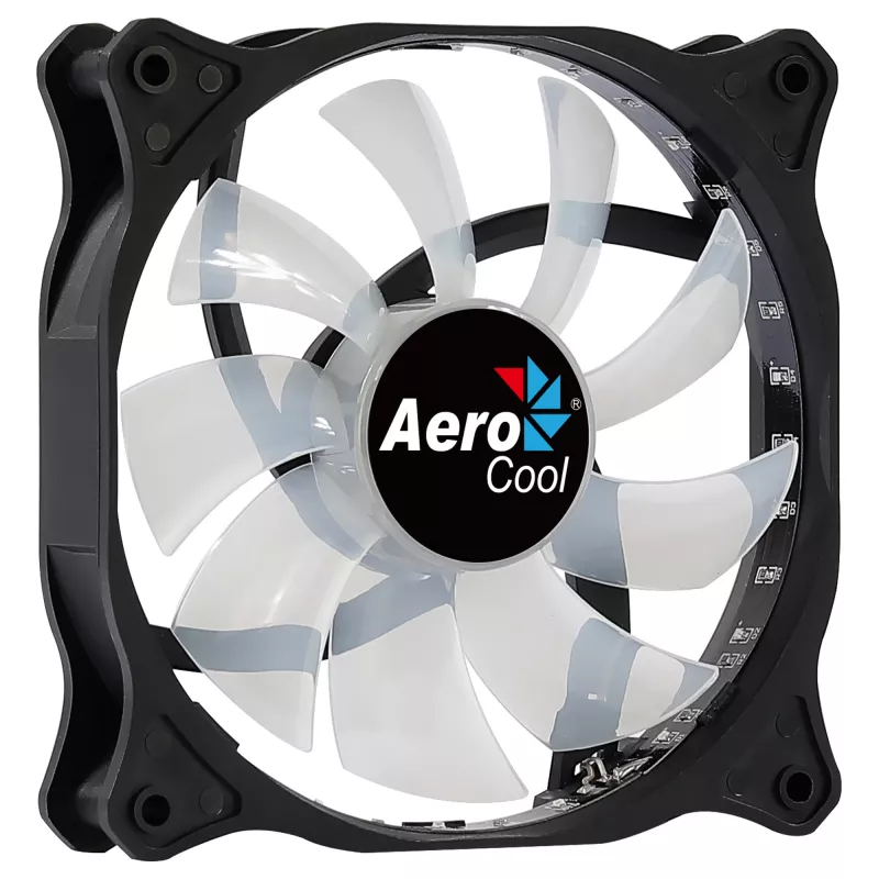 Ventilador de caja AEROCOOL COSMO12FRGB 120mm, 1000 rpm, 15 LED RGB, conector Molex, 3,72 W, negro