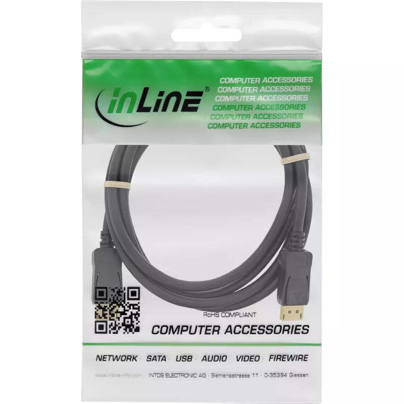 InLine cable DisplayPort negro dorado 3m