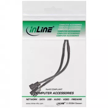 InLine cable de alimentación en Y para ventilador PWM, 4 pines. 1M/2F, 0,15 m