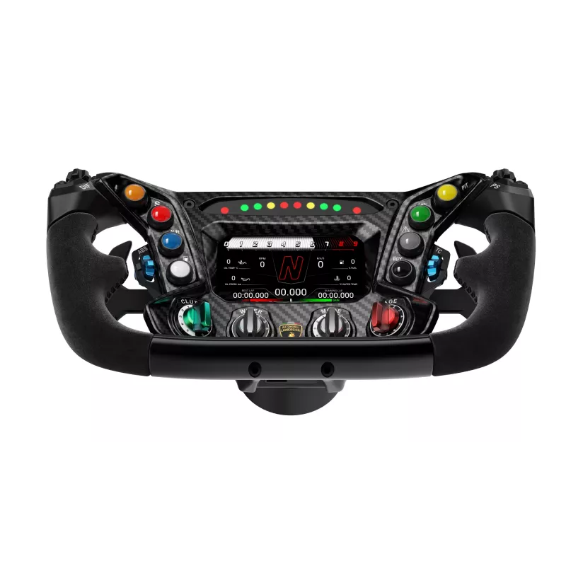 Volante Moza Racing Essenza SCV12, volante de carreras, negro, aluminio, fibra de carbono, 164 cm, 164 cm, 310 mm