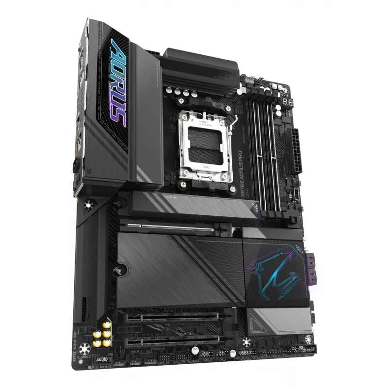 Placa base GIGABYTE X870E AORUS PRO - Compatible con CPUs AMD Ryzen 9000, VRM digital 16+2+2 fases, hasta 8000MHz DDR5 (OC), 3xPCIe 5.0 + 1xPCIe 4.0, Wi-Fi 7, 2.5GbE LAN, USB 4