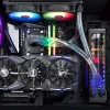RAIJINTEK EOS 12 RBW ADD ventiladores de 120 mm (2 uds.) con controlador, hub de 8 puertos y mando a distancia, negro/blanco