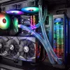 RAIJINTEK EOS 12 RBW ADD ventiladores de 120 mm (2 uds.) con controlador, hub de 8 puertos y mando a distancia, negro/blanco