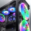 RAIJINTEK EOS 12 RBW ADD ventiladores de 120 mm (2 uds.) con controlador, hub de 8 puertos y mando a distancia, negro/blanco