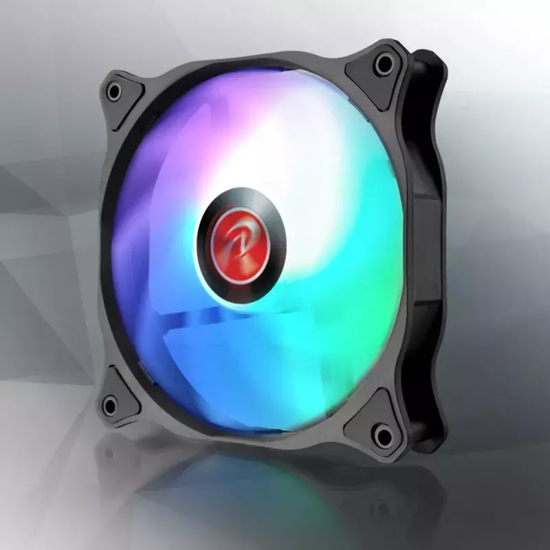 RAIJINTEK EOS 12 RBW ADD ventiladores de 120 mm (2 uds.) con controlador, hub de 8 puertos y mando a distancia, negro/blanco