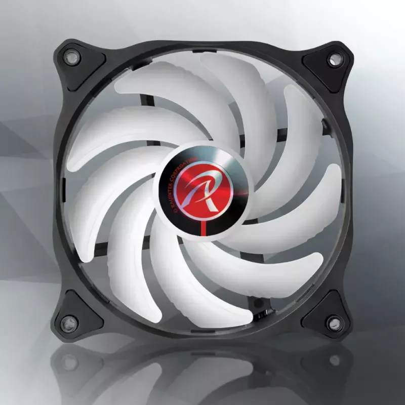RAIJINTEK EOS 12 RBW ADD ventiladores de 120 mm (2 uds.) con controlador, hub de 8 puertos y mando a distancia, negro/blanco