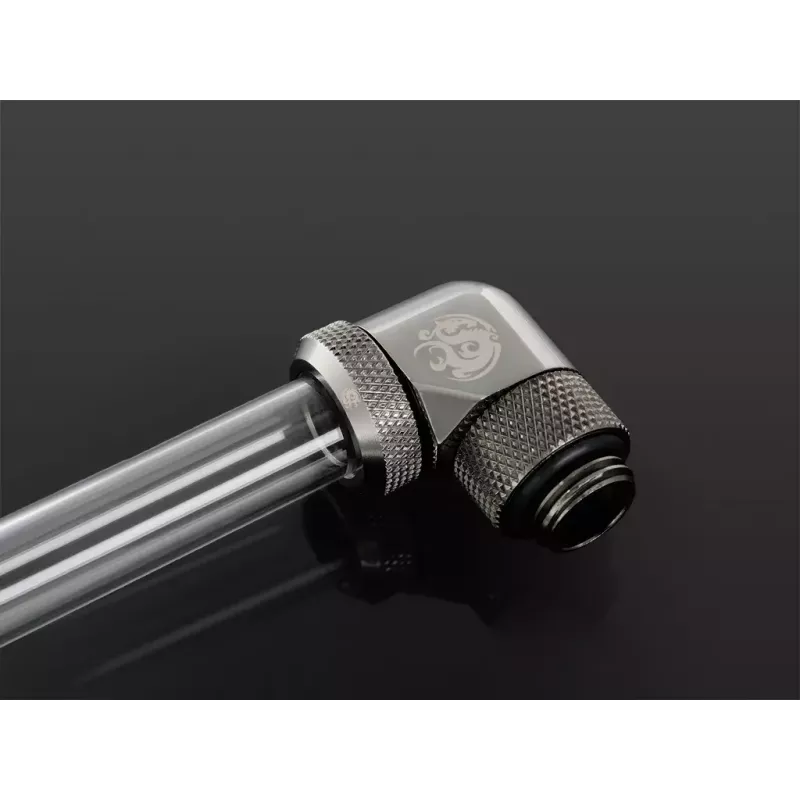 Bitspower Multi-Link adaptador 90°, G1/4 macho a tubo rígido de 12 mm OD, giratorio, gris (BP-BSE90RML)