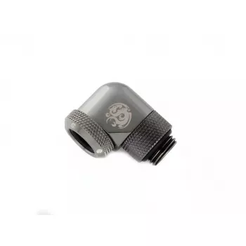 Bitspower Multi-Link adaptador 90°, G1/4 macho a tubo rígido de 12 mm OD, giratorio, gris (BP-BSE90RML)