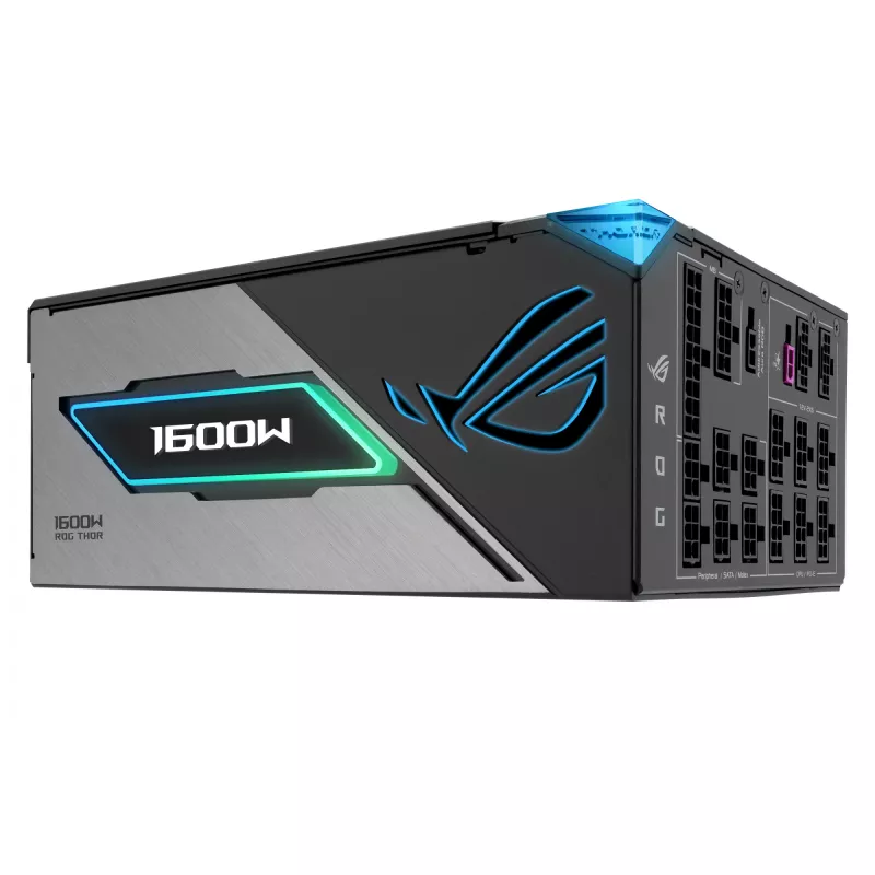 Fuente de alimentación ASUS ROG THOR-1600T3-GAMING 1600 W, 80 PLUS Titanium, ATX 3.1, totalmente modular, pantalla OLED