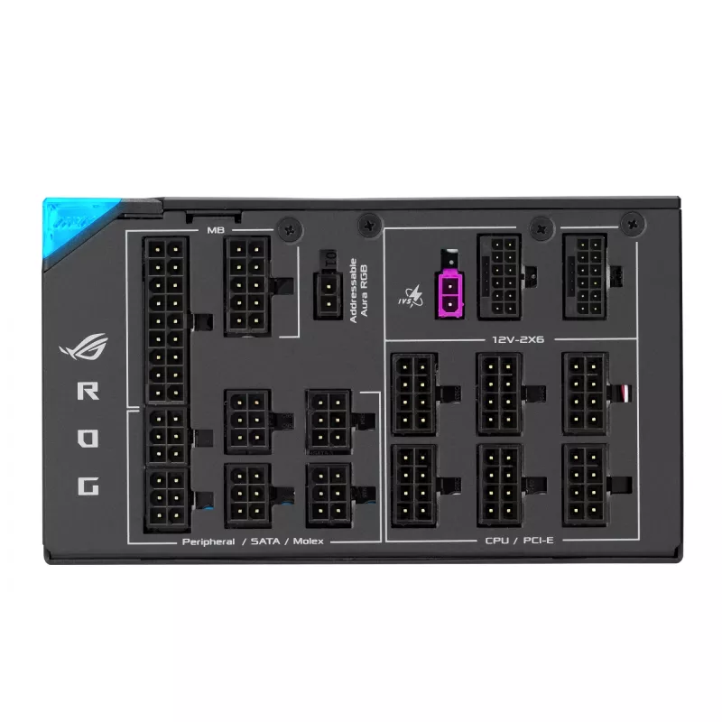 Fuente de alimentación ASUS ROG THOR-1600T3-GAMING 1600 W, 80 PLUS Titanium, ATX 3.1, totalmente modular, pantalla OLED