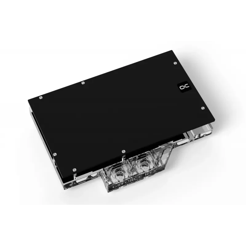 Bloque de agua + backplate Alphacool 13456 acrílico aluminio negro plata transparente