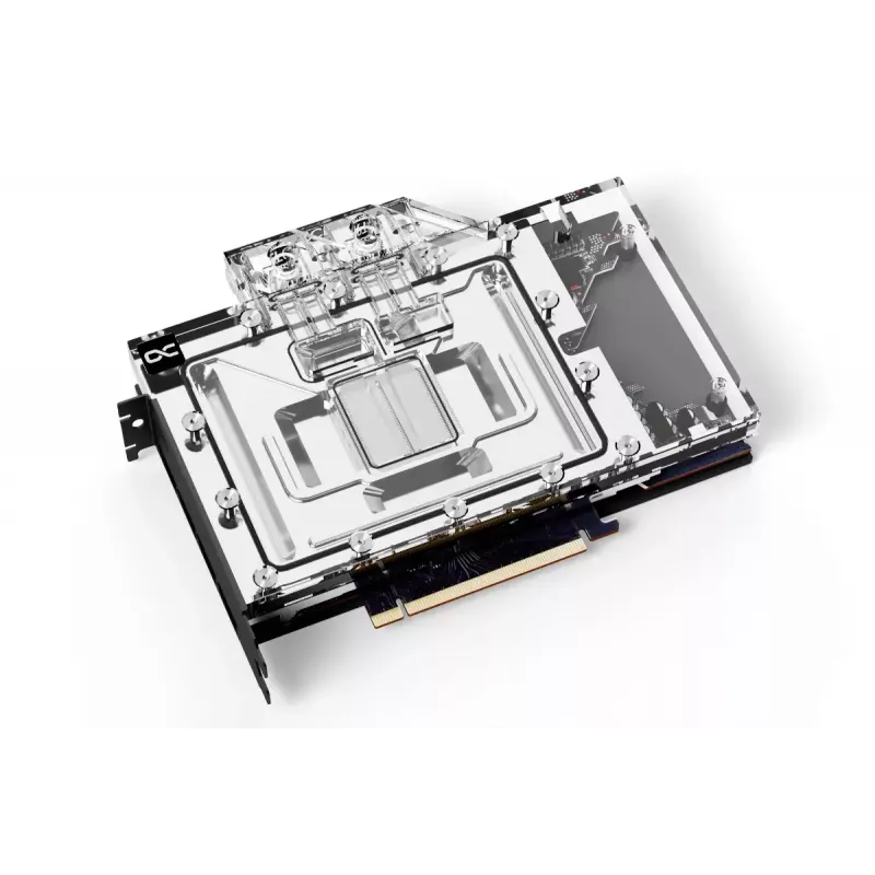 Bloque de agua + backplate Alphacool 13456 acrílico aluminio negro plata transparente