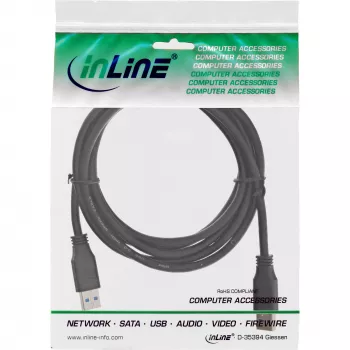 InLine Cable USB 3.2 Gen.1 Type-A macho / A macho, negro, 2m