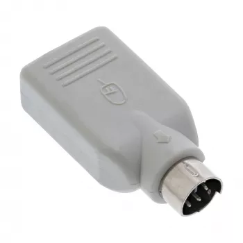 InLine Adaptador USB A hembra / PS/2 macho, PS/2 macho, USB A, Beige