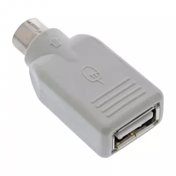 InLine Adaptador USB A hembra / PS/2 macho, PS/2 macho, USB A, Beige