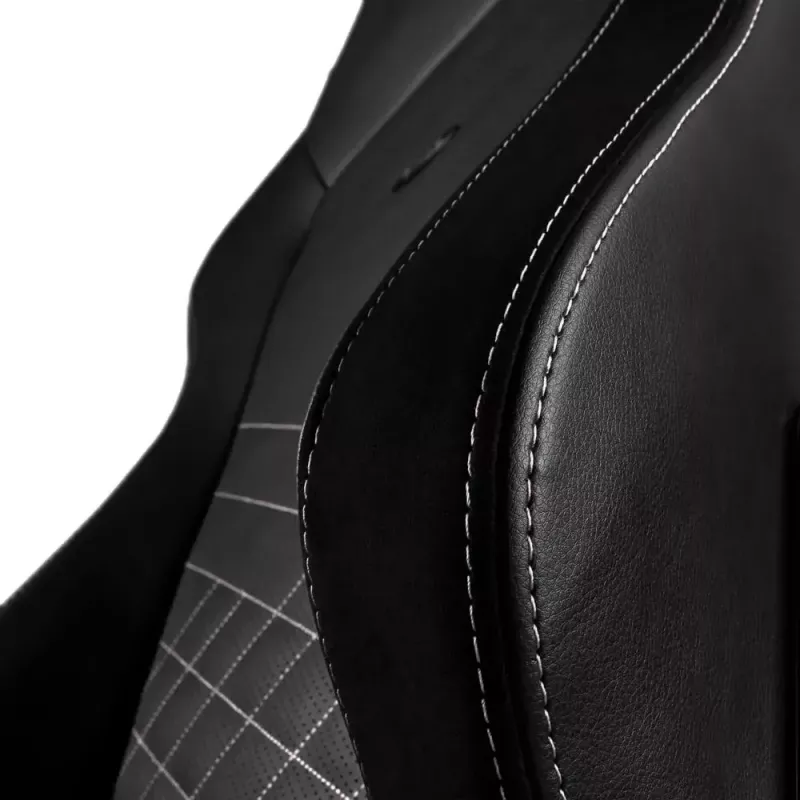 noblechairs HERO silla gaming, piel sintética PU, negro/blanco platino
