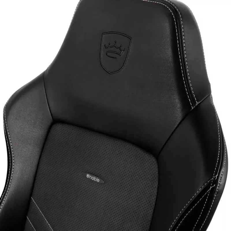 noblechairs HERO silla gaming, piel sintética PU, negro/blanco platino