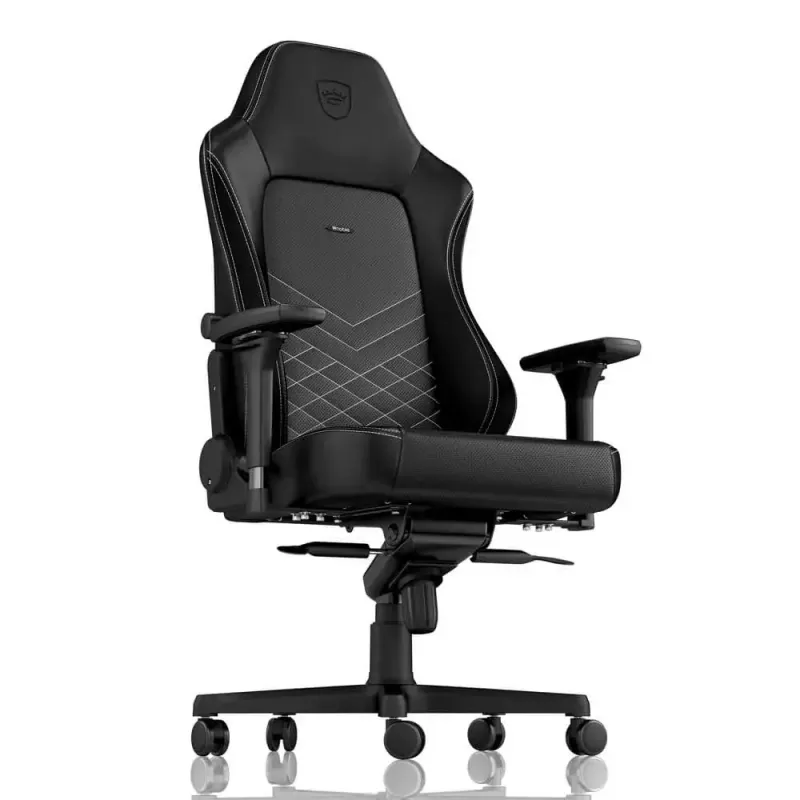 noblechairs HERO silla gaming, piel sintética PU, negro/blanco platino