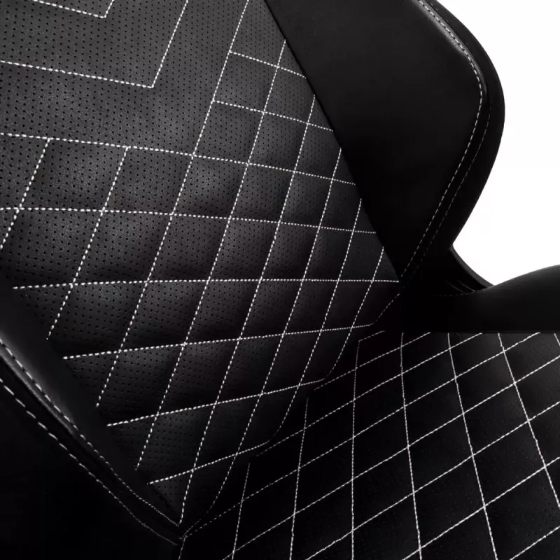 noblechairs HERO silla gaming, piel sintética PU, negro/blanco platino