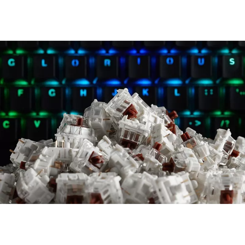 Interruptores mecánicos GLORIOUS Gateron Brown – 120 unidades, marrón, lineal silencioso