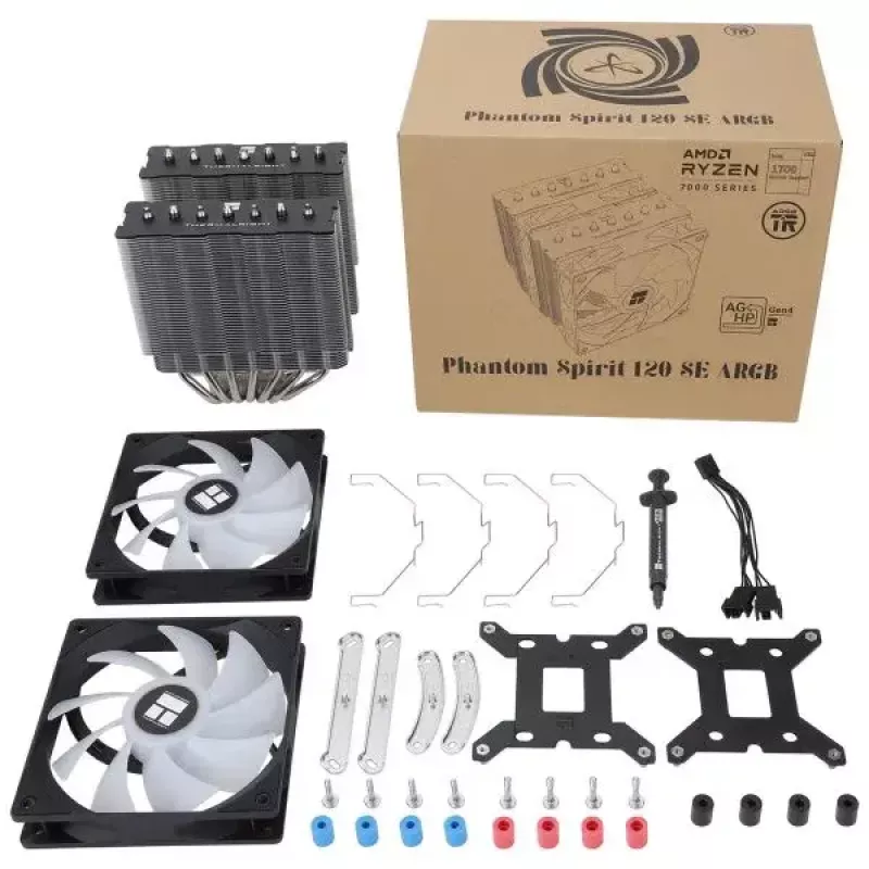 Disipador por aire Thermalright Phantom Spirit 120 SE ARGB 12 cm negro