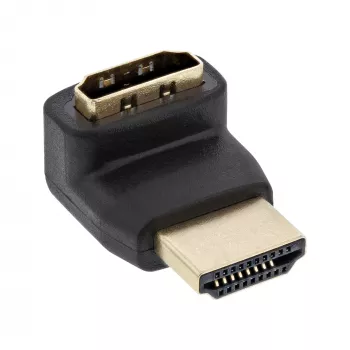 InLine Adaptador HDMI, macho/hembra, acodado hacia arriba, contactos dorados, 4K2K