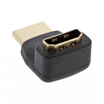 InLine Adaptador HDMI, macho/hembra, acodado hacia arriba, contactos dorados, 4K2K