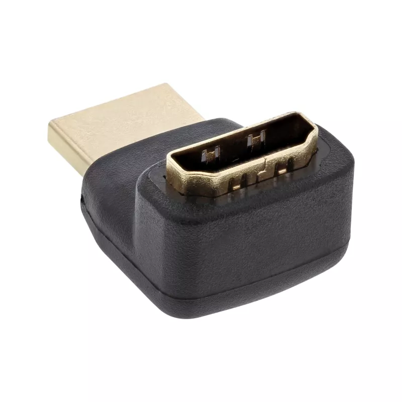 InLine Adaptador HDMI, macho/hembra, acodado hacia arriba, contactos dorados, 4K2K