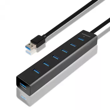 Axagon HUE-SA7BP 7x USB 3.0 HUB DE CARGA ALU negro incl. fuente de alimentación