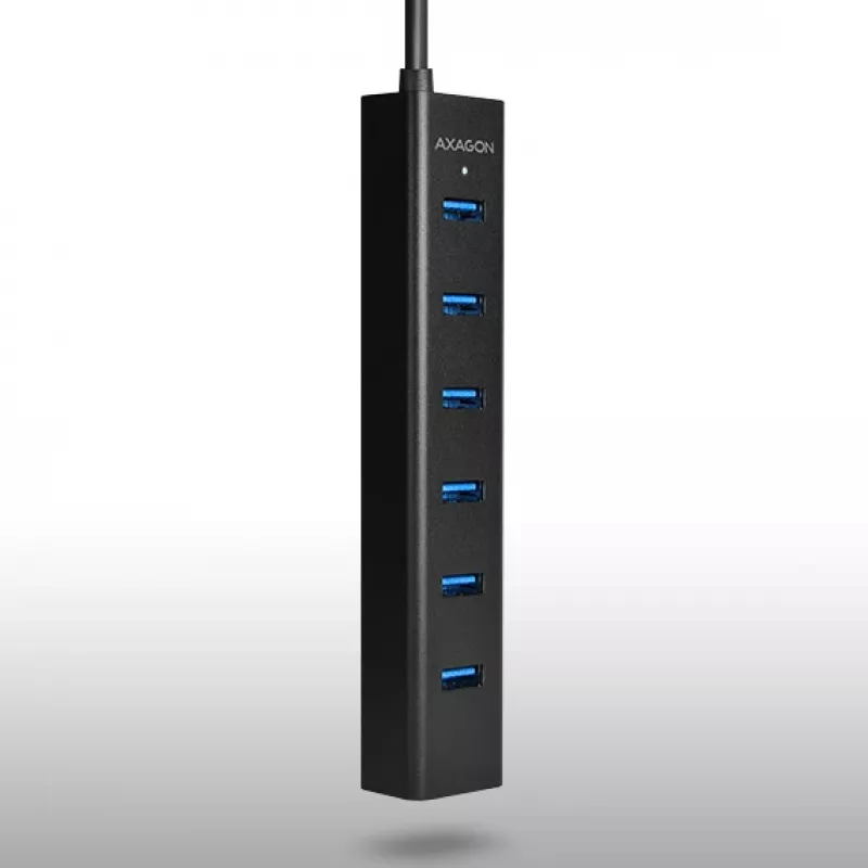 Axagon HUE-SA7BP 7x USB 3.0 HUB DE CARGA ALU negro incl. fuente de alimentación