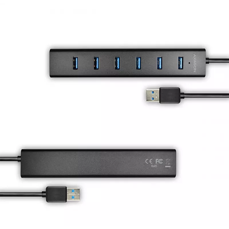 Axagon HUE-SA7BP 7x USB 3.0 HUB DE CARGA ALU negro incl. fuente de alimentación