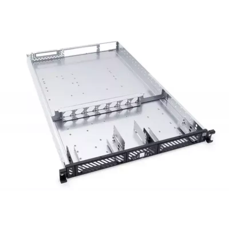Alphacool ES 1U Caja de servidor rack de 19 pulgadas, preparada para refrigeración líquida, Negro/Gris