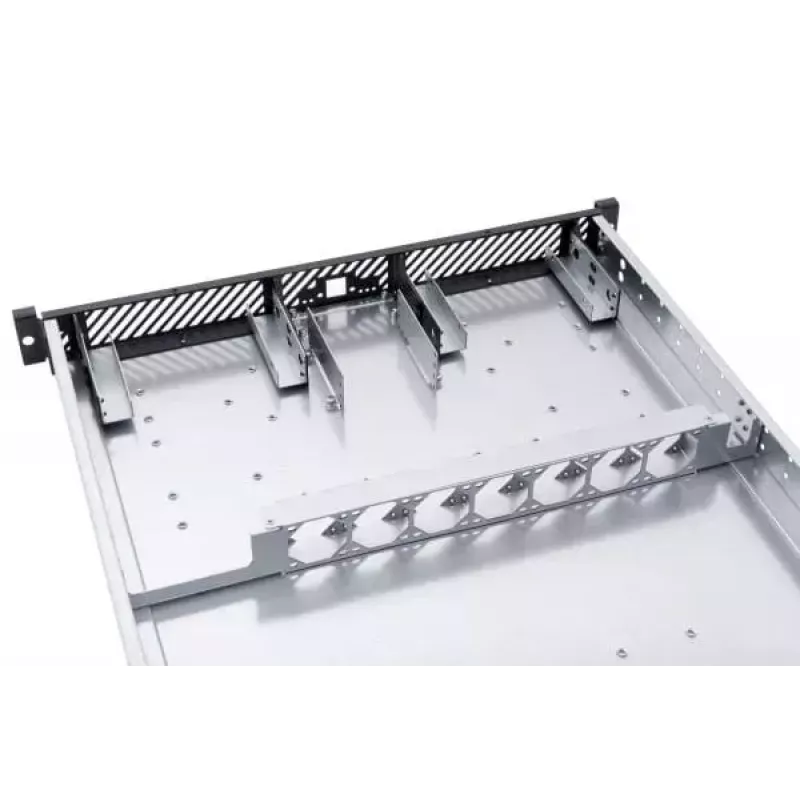 Alphacool ES 1U Caja de servidor rack de 19 pulgadas, preparada para refrigeración líquida, Negro/Gris