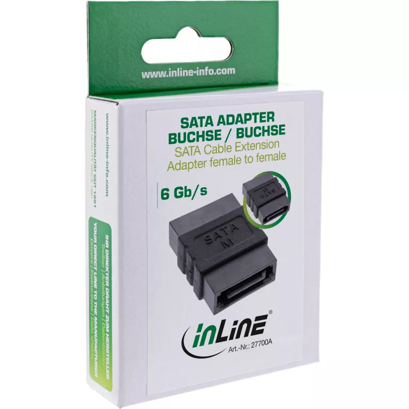 Adaptador de extensión de cable SATA conector hembra / conector hembra InLine 27700A