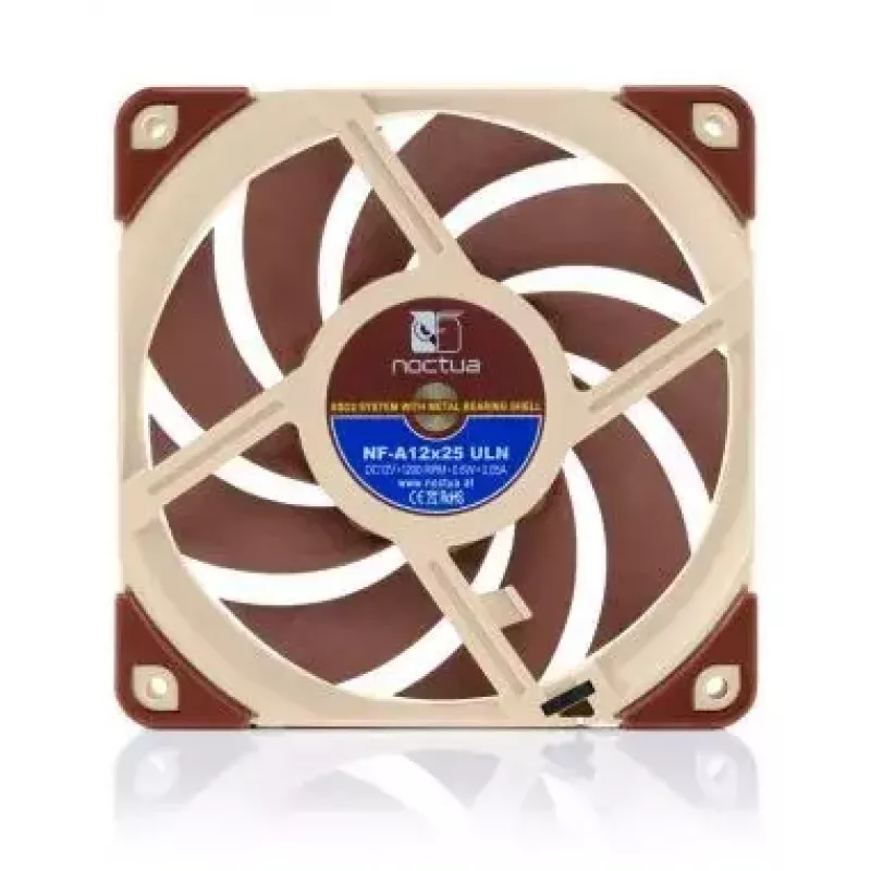 Noctua NF-A12x25 ULN ventilador de caja de 120 mm, 3 pines, 1200 rpm, 55,7 m³/h, 12,1 dB(A), Sterrox, beige/marrón
