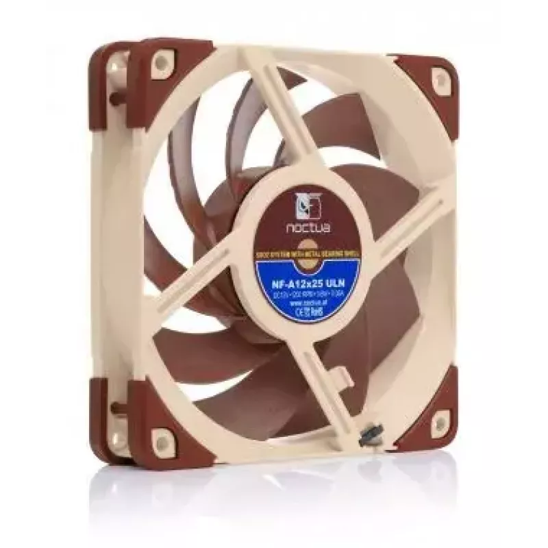 Noctua NF-A12x25 ULN ventilador de caja de 120 mm, 3 pines, 1200 rpm, 55,7 m³/h, 12,1 dB(A), Sterrox, beige/marrón