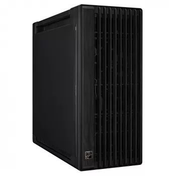Caja de PC ASUS ProArt PA602 Wood Edition torre Midi negra — soporte EATX, GPU 45 cm, fuente/disipador 19 cm, 8 bahías HDD, USB-C