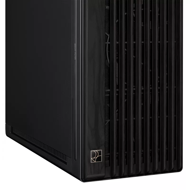 ASUS ProArt PA602 Wood Edition caja de PC Midi Tower, E-ATX, tarjeta gráfica de hasta 450 mm, disipador de CPU de hasta 190 mm, 4 × 3,5" + 4 × 2,5" bahías, USB-C, negra