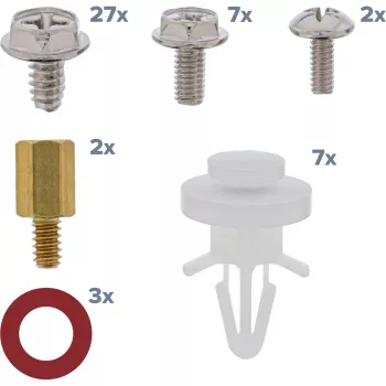 Set de tornillos múltiples InLine IT / PC con separadores 48 uds., metal, plástico