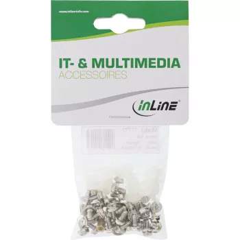 Set de tornillos múltiples InLine IT / PC con separadores 48 uds., metal, plástico