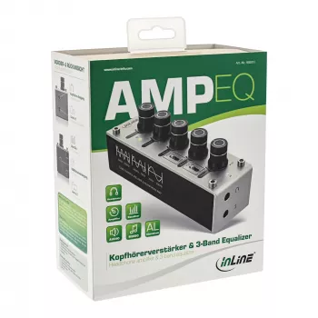 InLine AmpEQ Tri-Tone Hi-Res AUDIO preamplificador y amplificador para auriculares, 3,5 mm estéreo, alimentación USB