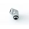 Conector para refrigeración líquida BitsPower BP-E90RML — rótula giratoria de 90° de latón, rosca de 1/4 de pulgada, plata