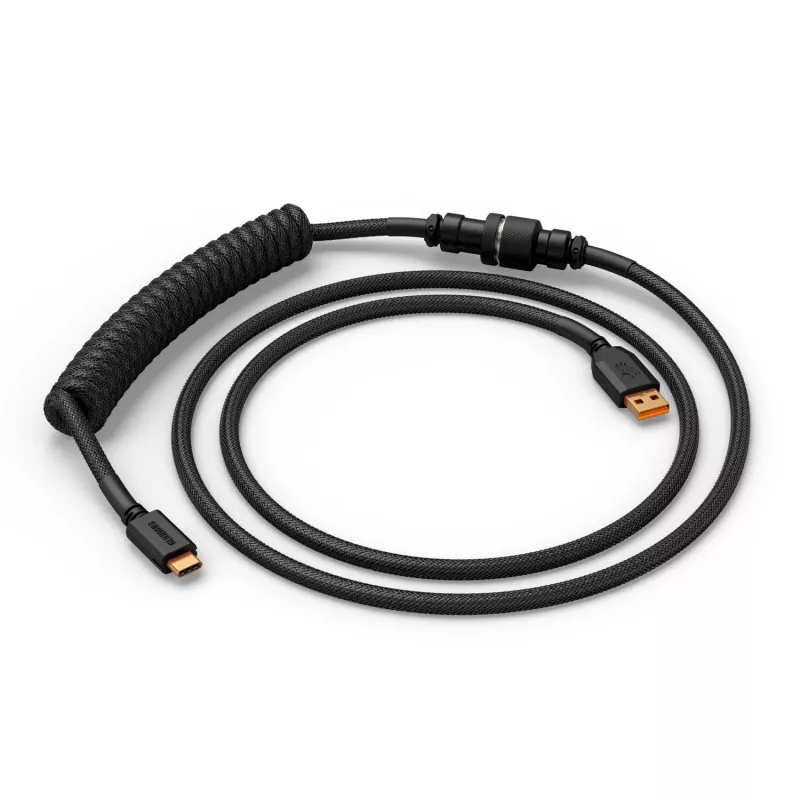 Glorious Gaming Glorious GMMK cable espiral Phantom negro, negro, 1,4 m, 1 ud., Glorious Gaming, USB Type-A, USB Type-C, Aviator