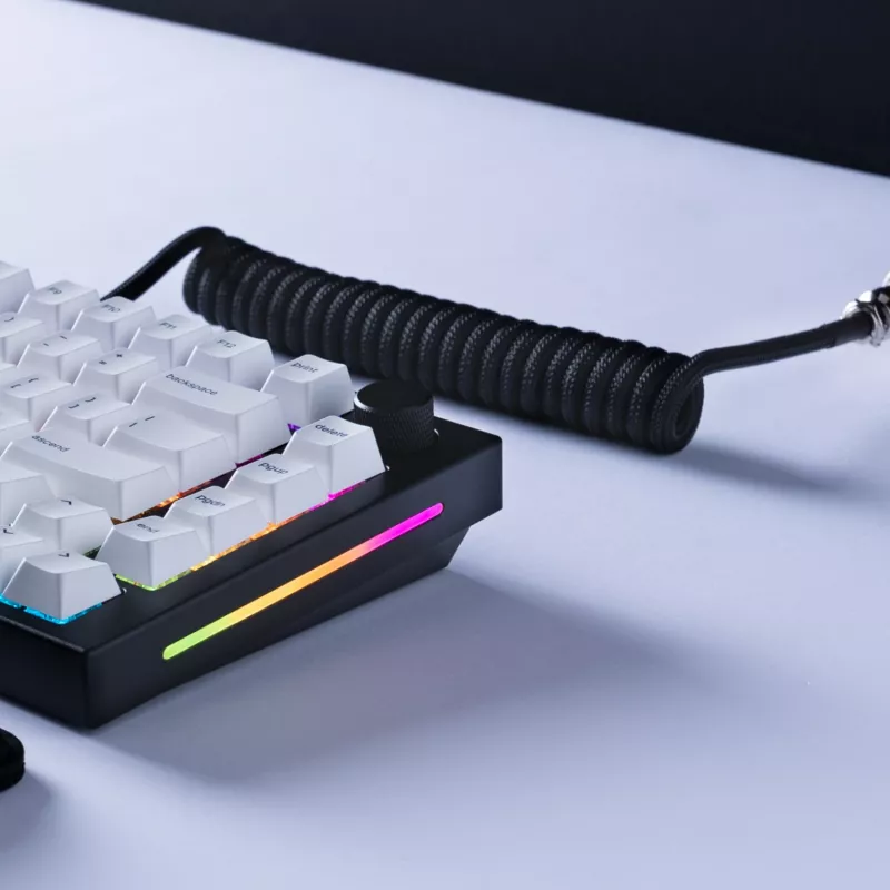 Glorious Gaming Glorious GMMK cable espiral Phantom negro, negro, 1,4 m, 1 ud., Glorious Gaming, USB Type-A, USB Type-C, Aviator