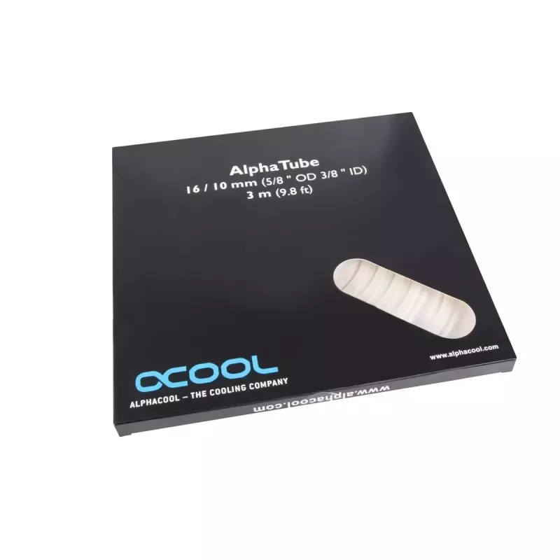 Alphacool AlphaTube HF 16/10 mm (3/8" ID) manguera, ultra transparente, 3 m